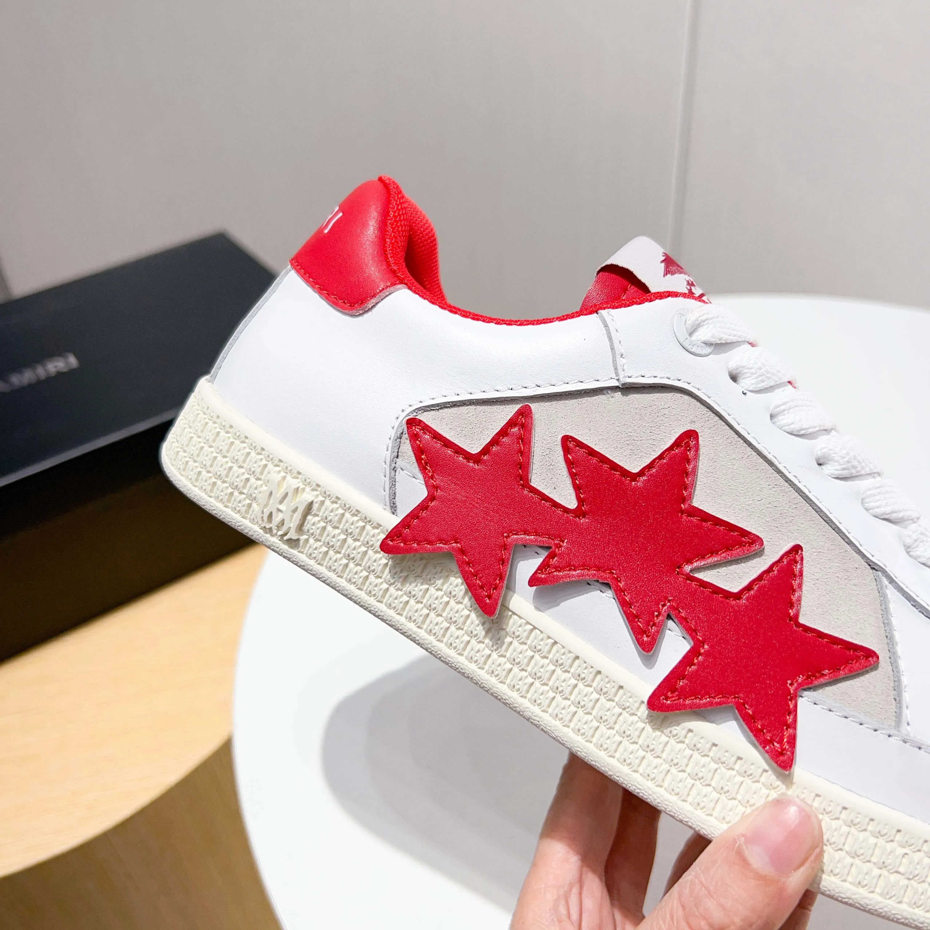 Men's shoes 💰420 [New style] 🌲🌲Balmain - New Amiri trendy shoes, low-top casual sports shoes, the same style as celebrities, made of selected pebbled cowhide and frosted cowhide, original outsole, comfortable on the feet, high-end workmanship, welcome to buy. Size: 39-45 (46 customized)